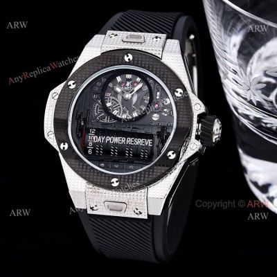 Black Hublot Big Bang MP-11 3D Carbon Knockoff Watch For Men 